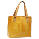 LOUIS VUITTON Monogram Vernis Houston Hand Bag Beige M91004 LV Auth ep10359-1