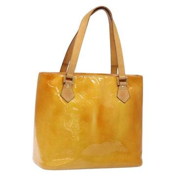 LOUIS VUITTON Monogram Vernis Houston Hand Bag Beige M91004 LV Auth ep10359