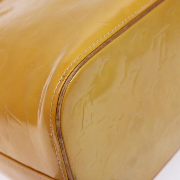 LOUIS VUITTON Monogram Vernis Houston Hand Bag Beige M91004 LV Auth ep10359