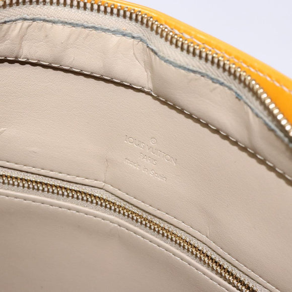 LOUIS VUITTON Monogram Vernis Houston Hand Bag Beige M91004 LV Auth ep10359