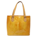 LOUIS VUITTON Monogram Vernis Houston Hand Bag Beige M91004 LV Auth ep10359-13