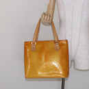 LOUIS VUITTON Monogram Vernis Houston Hand Bag Beige M91004 LV Auth ep10359-23