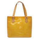 LOUIS VUITTON Monogram Vernis Houston Hand Bag Beige M91004 LV Auth ep10359-2