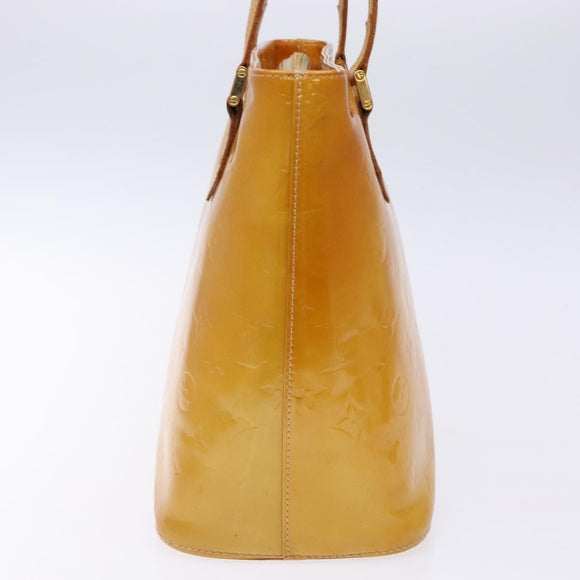 LOUIS VUITTON Monogram Vernis Houston Hand Bag Beige M91004 LV Auth ep10359