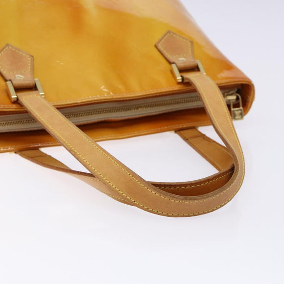 LOUIS VUITTON Monogram Vernis Houston Hand Bag Beige M91004 LV Auth ep10359