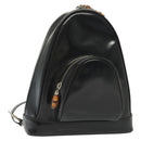 GUCCI Bamboo Body Bag Patent leather Black Silver 003 3444 0127 Auth ep10361-1