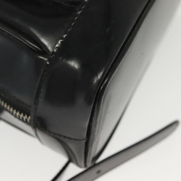 GUCCI Bamboo Body Bag Patent leather Black Silver 003 3444 0127 Auth ep10361