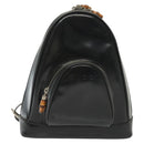 GUCCI Bamboo Body Bag Patent leather Black Silver 003 3444 0127 Auth ep10361-13