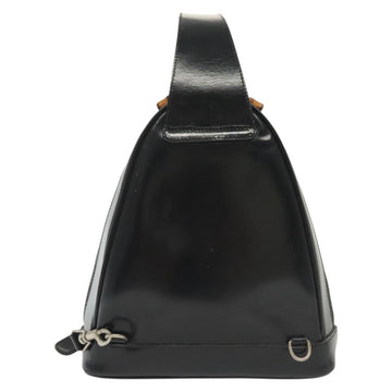 GUCCI Bamboo Body Bag Patent leather Black Silver 003 3444 0127 Auth ep10361 - 0