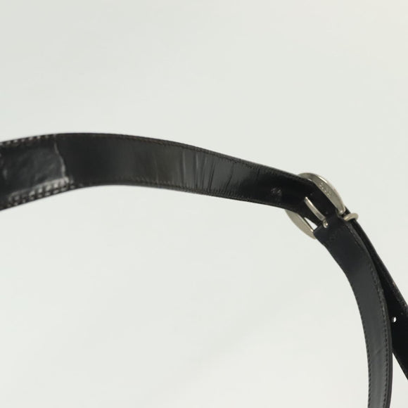 GUCCI Bamboo Body Bag Patent leather Black Silver 003 3444 0127 Auth ep10361