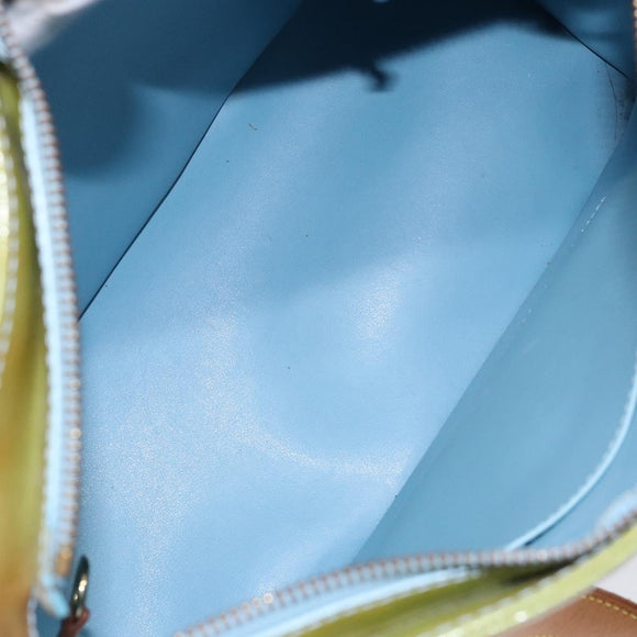 LOUIS VUITTON Monogram Vernis Houston Hand Bag Baby Blue M91005 LV Auth ep10362