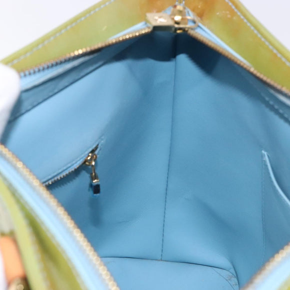 LOUIS VUITTON Monogram Vernis Houston Hand Bag Baby Blue M91005 LV Auth ep10362