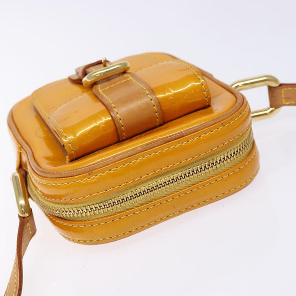 LOUIS VUITTON Monogram Vernis Christie PM Shoulder Bag Jaune M91110 Auth ep10365