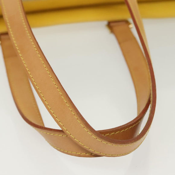 LOUIS VUITTON Monogram Vernis Columbus Tote Bag Lime Yellow M91047 Auth ep10370