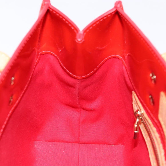 LOUIS VUITTON Monogram Vernis Reade PM Hand Bag Red Rouge M91088 LV Auth ep10371