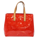 LOUIS VUITTON Monogram Vernis Reade PM Hand Bag Red Rouge M91088 LV Auth ep10371-13