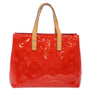 LOUIS VUITTON Monogram Vernis Reade PM Hand Bag Red Rouge M91088 LV Auth ep10371-2