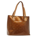 LOUIS VUITTON Monogram Vernis Houston Hand Bag Bronze M91122 LV Auth ep10376-1