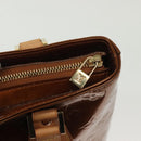 LOUIS VUITTON Monogram Vernis Houston Hand Bag Bronze M91122 LV Auth ep10376-18