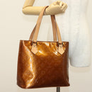 LOUIS VUITTON Monogram Vernis Houston Hand Bag Bronze M91122 LV Auth ep10376-22
