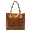 LOUIS VUITTON Monogram Vernis Houston Hand Bag Bronze M91122 LV Auth ep10376-2
