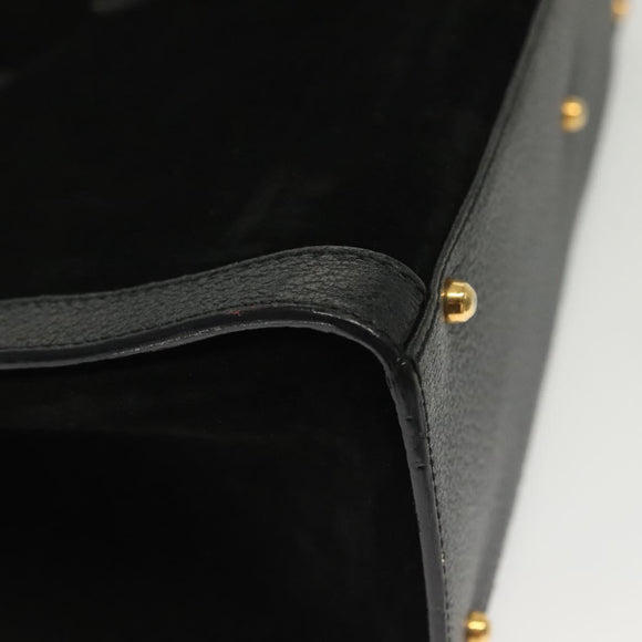 GUCCI Bamboo Hand Bag Suede Black Gold 002 1186 0260 Auth ep10379