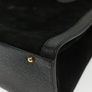 GUCCI Bamboo Hand Bag Suede Black Gold 002 1186 0260 Auth ep10379-11