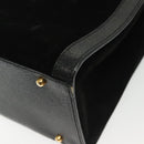 GUCCI Bamboo Hand Bag Suede Black Gold 002 1186 0260 Auth ep10379-13