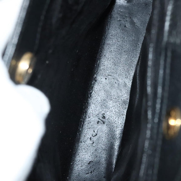 GUCCI Bamboo Hand Bag Suede Black Gold 002 1186 0260 Auth ep10379