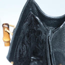 GUCCI Bamboo Hand Bag Suede Black Gold 002 1186 0260 Auth ep10379-19