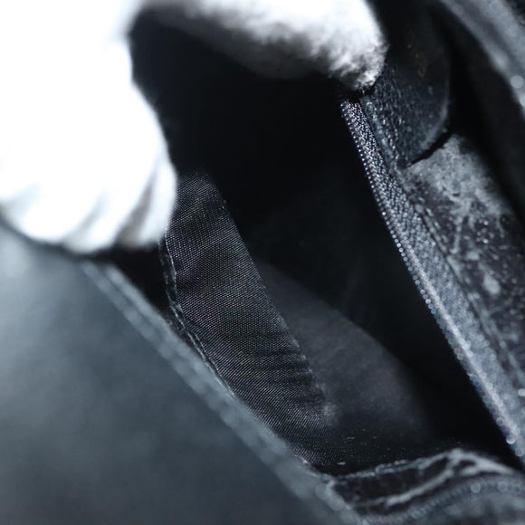 GUCCI Bamboo Hand Bag Suede Black Gold 002 1186 0260 Auth ep10379