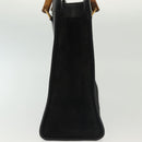 GUCCI Bamboo Hand Bag Suede Black Gold 002 1186 0260 Auth ep10379-4