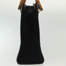 GUCCI Bamboo Hand Bag Suede Black Gold 002 1186 0260 Auth ep10379-5