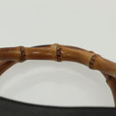 GUCCI Bamboo Hand Bag Suede Black Gold 002 1186 0260 Auth ep10379-8