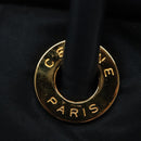 CELINE Hand Bag Nylon Navy Gold Auth ep10381-17