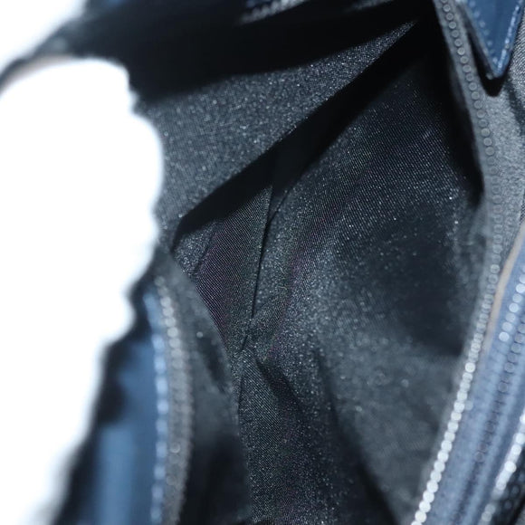 CELINE Hand Bag Nylon Navy Gold Auth ep10381