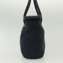 CELINE Hand Bag Nylon Navy Gold Auth ep10381-4