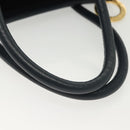 CELINE Hand Bag Nylon Navy Gold Auth ep10381-7