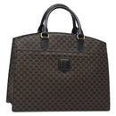 CELINE Macadam Canvas Hand Bag PVC Leather Black Gold Auth ep10383-1