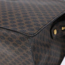 CELINE Macadam Canvas Hand Bag PVC Leather Black Gold Auth ep10383-8