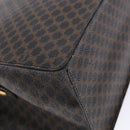 CELINE Macadam Canvas Hand Bag PVC Leather Black Gold Auth ep10383-17