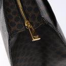 CELINE Macadam Canvas Hand Bag PVC Leather Black Gold Auth ep10383-9