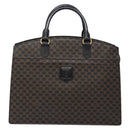 CELINE Macadam Canvas Hand Bag PVC Leather Black Gold Auth ep10383-13