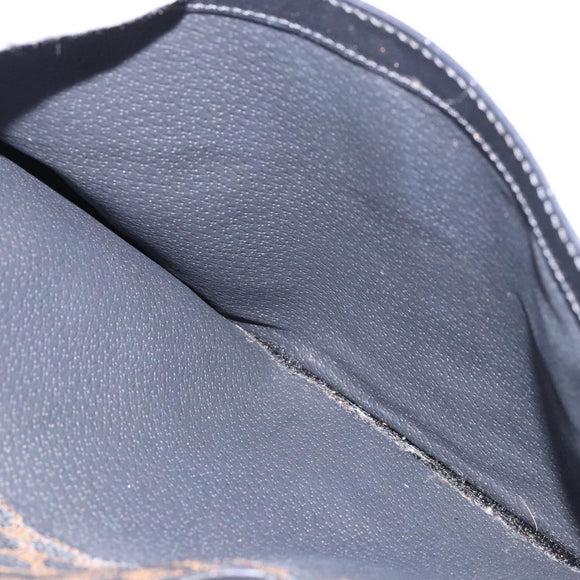 CELINE Macadam Canvas Hand Bag PVC Leather Black Gold Auth ep10383