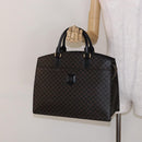 CELINE Macadam Canvas Hand Bag PVC Leather Black Gold Auth ep10383-24