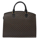 CELINE Macadam Canvas Hand Bag PVC Leather Black Gold Auth ep10383-2