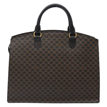 CELINE Macadam Canvas Hand Bag PVC Leather Black Gold Auth ep10383 - 0