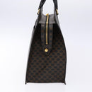 CELINE Macadam Canvas Hand Bag PVC Leather Black Gold Auth ep10383-4