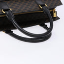 CELINE Macadam Canvas Hand Bag PVC Leather Black Gold Auth ep10383-7