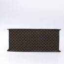 CELINE Macadam Canvas Hand Bag PVC Leather Black Gold Auth ep10383-5